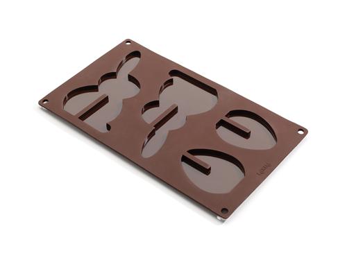 Lékué - Moule Pâques 3D (oeuf + lapin) - Marron